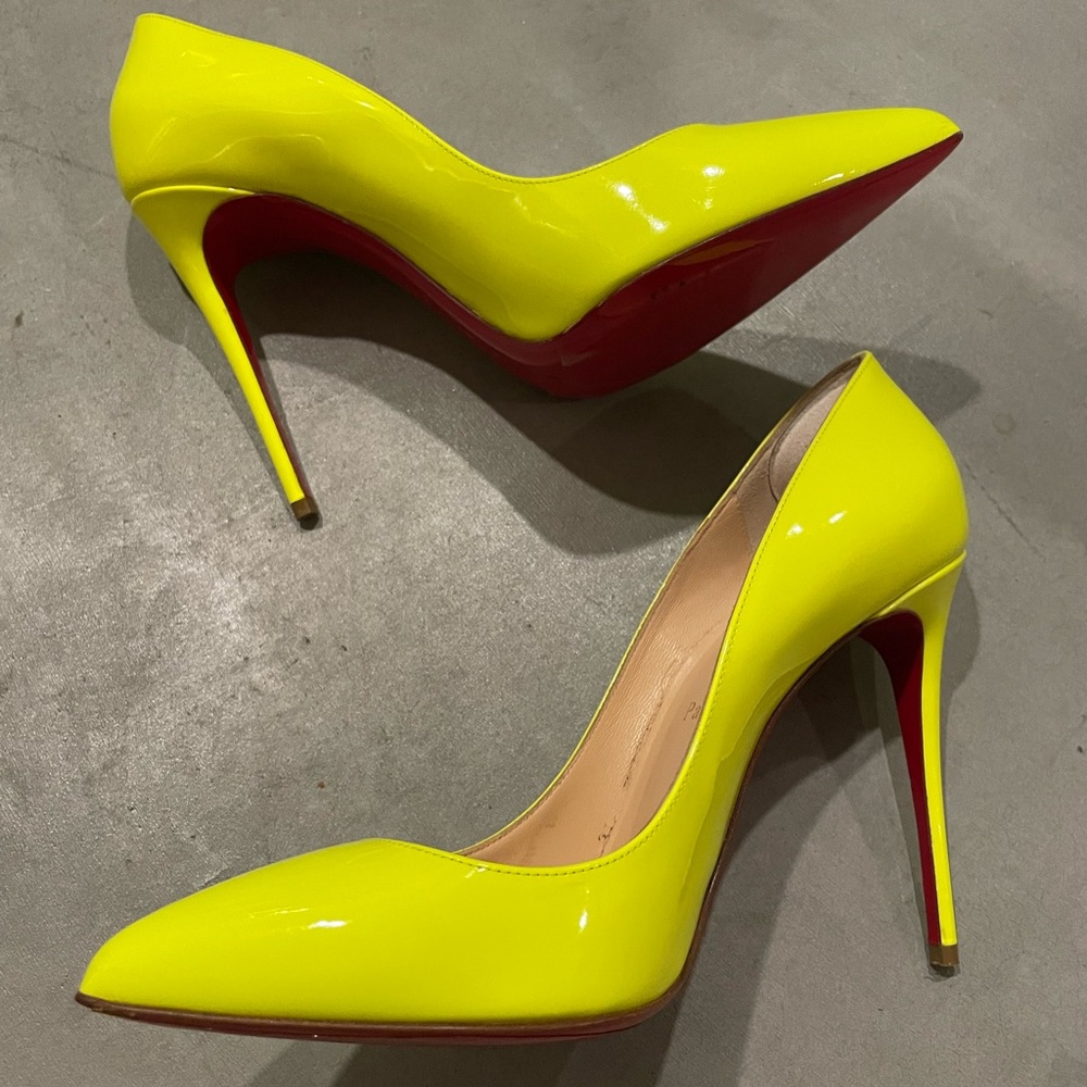 Christian Louboutin Neon Yellow Stilettos size 7 (38.5)